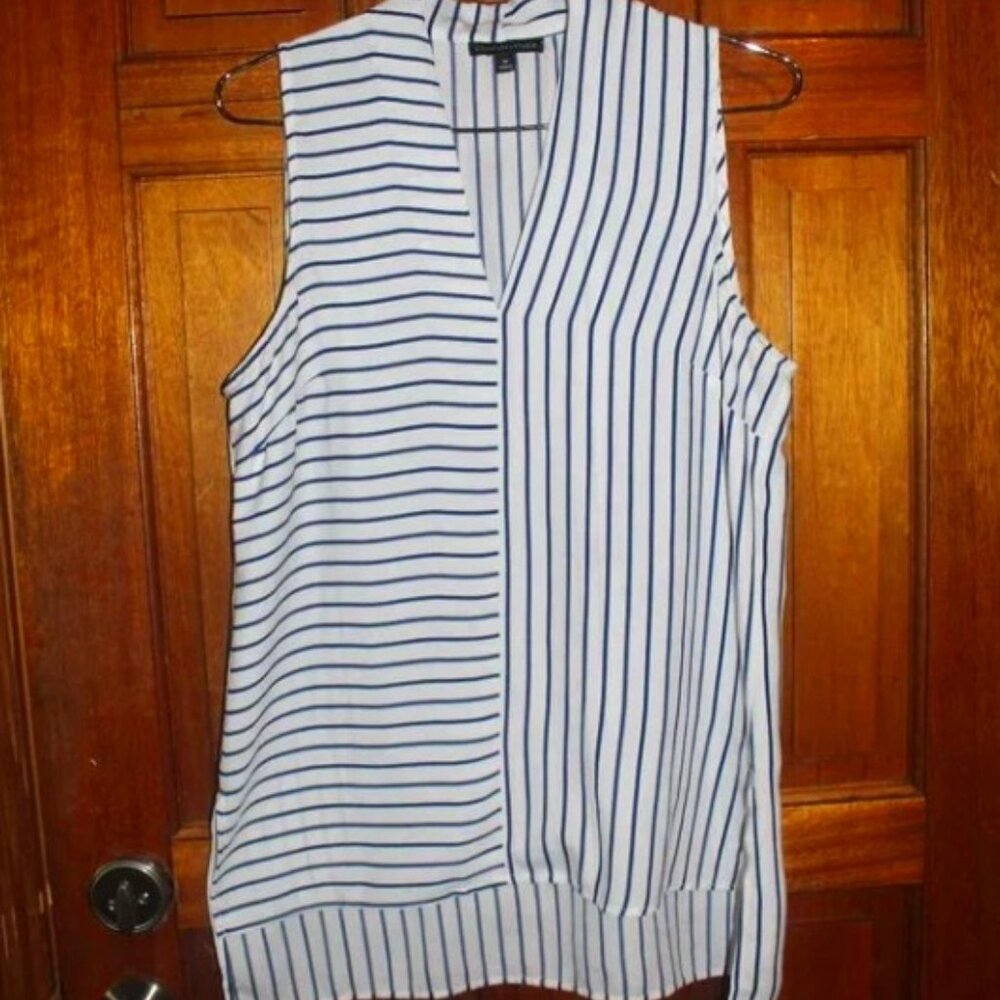 Signature Studio Striped Sleeveless Top Size Medium